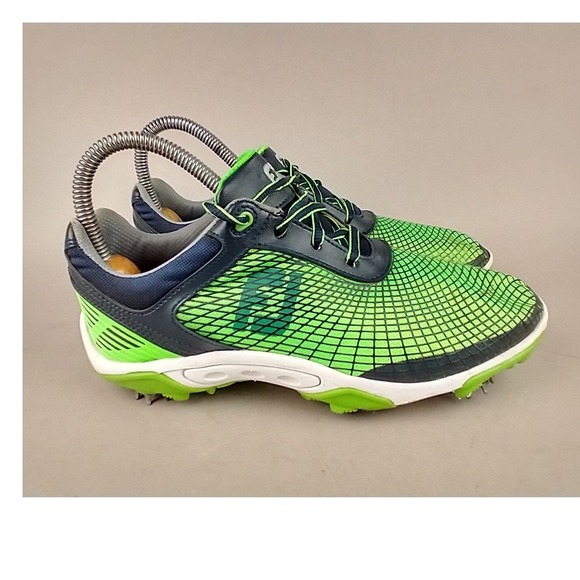 FootJoy Other - FootJoy Freestyle Golf Shoes Mens 5 Navy Blue Electric Green Cleated 45098